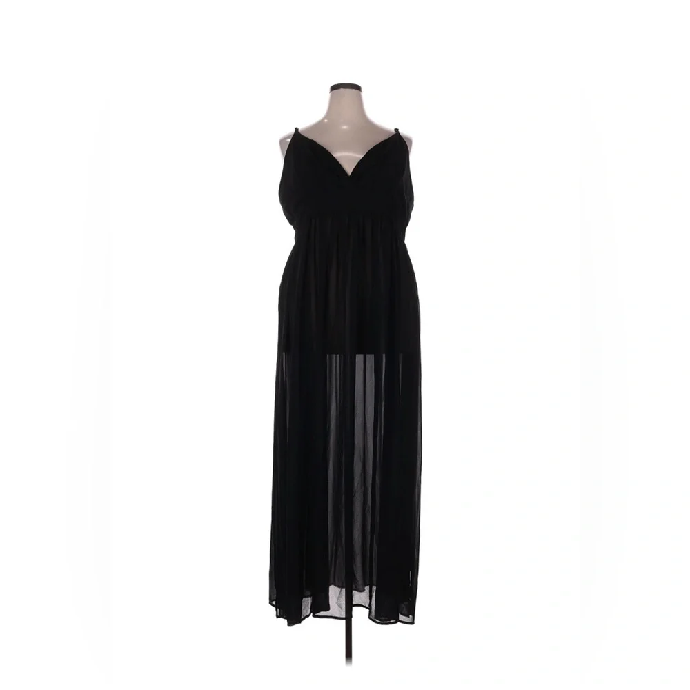 SHEIN Black Sheer Maxi Dress - Picture 1 of 4